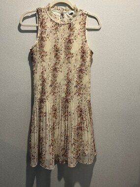 Maison d’Amélie Paris Floral Pleated Sleeveless Dress, Size S